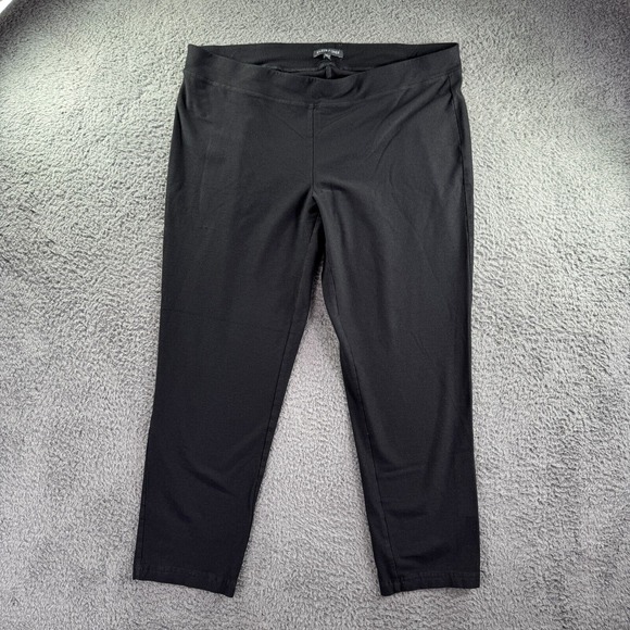 Eileen Fisher Stretch‎ Pants Women Large Black Lounge Work Viscose Soft Ankle - Picture 8 of 8